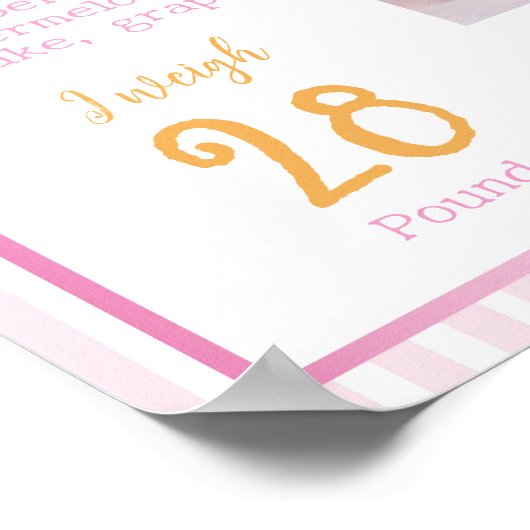 Pink Christmas Nutcracker Birthday Milestone Photo Poster (Hoek)