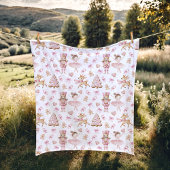 Pink Christmas Nutcracker Fleece Blanket Deken