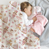 Pink Christmas Nutcracker Fleece Blanket Deken