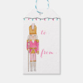 Pink Christmas Nutcracker Holiday Lights Cadeaulabel (Voorkant)