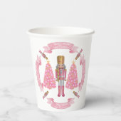 Pink Christmas Nutcracker Paper Cup Papieren Bekers (Achterkant)