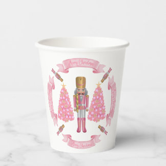 Pink Christmas Nutcracker Paper Cup Papieren Bekers