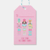 Pink Christmas Nutcracker Pastel Personalized Name Cadeaulabel (Voorkant)