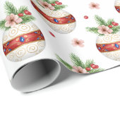 Pink Christmas Ornament Cadeaupapier (Rol Hoek)