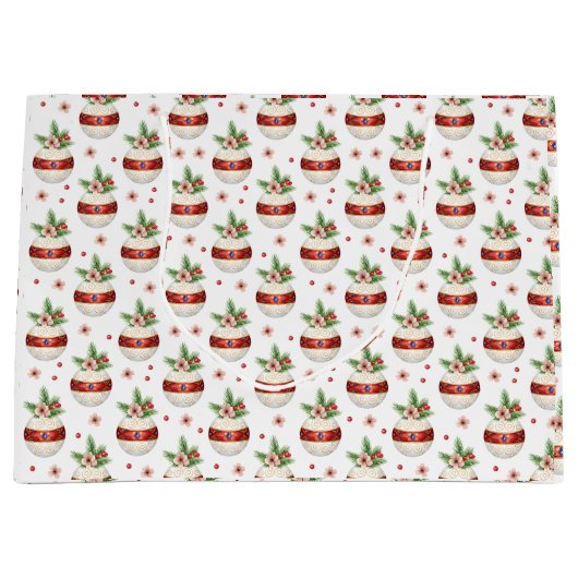 Pink Christmas Ornament Groot Cadeauzakje (Voorkant)