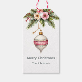 Pink Christmas Ornament Holiday Cadeaulabel