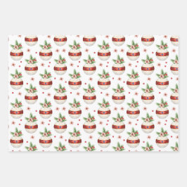 Pink Christmas Ornament Inpakpapier Vel