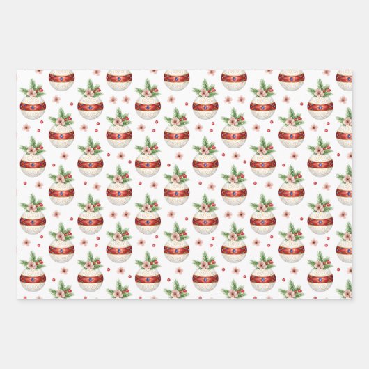 Pink Christmas Ornament Inpakpapier Vel (Voorkant)