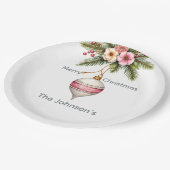 Pink Christmas Ornament Papieren Bordje (Gekanteld)