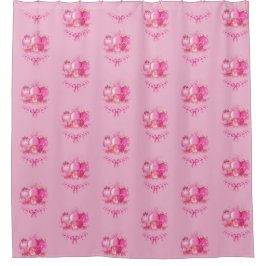Pink Christmas Ornament Shower Curtain  Douchegordijn
