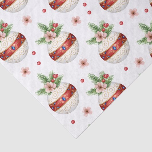 Pink Christmas Ornament Tissuepapier (Detail)