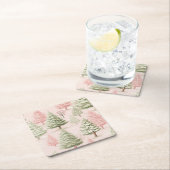 Pink Christmas Paper Coaster Kartonnen Onderzetters (Insitu)