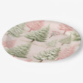 Pink Christmas Paper Plates Papieren Bordje (Gekanteld)