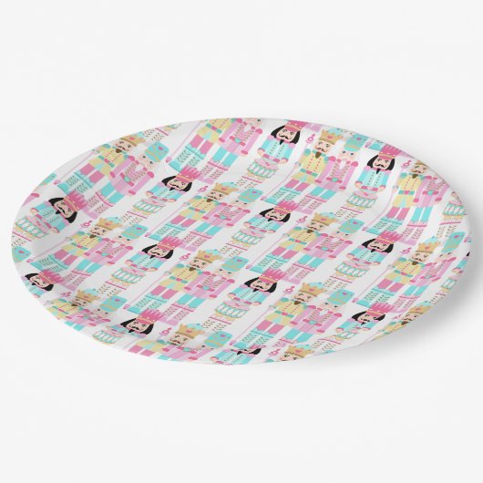 Pink Christmas Paste Nutcracker Ballet Soldiers Papieren Bordje (Gekanteld)