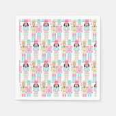 Pink Christmas Paste Nutcracker Ballet Soldiers Servet (Voorkant)