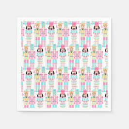 Pink Christmas Paste Nutcracker Ballet Soldiers Servet