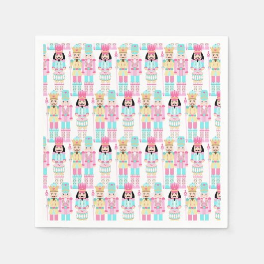 Pink Christmas Paste Nutcracker Ballet Soldiers Servet (Voorkant)