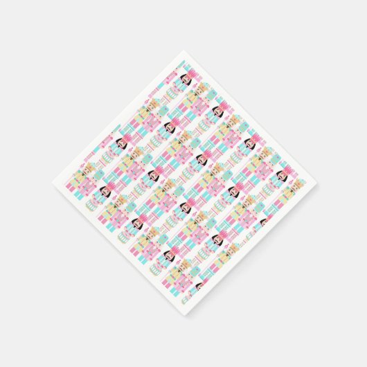 Pink Christmas Paste Nutcracker Ballet Soldiers Servet (Hoek)