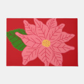 Pink Christmas Poinsettia  Deurmat (Voorkant)