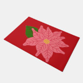 Pink Christmas Poinsettia  Deurmat (Schuin)