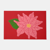 Pink Christmas Poinsettia  Deurmat (Voorkant)