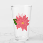 Pink Christmas Poinsettia  Glas (Achterkant)