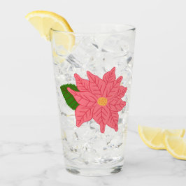 Pink Christmas Poinsettia  Glas
