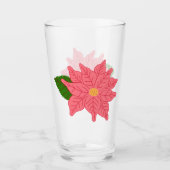 Pink Christmas Poinsettia  Glas (Voorkant)