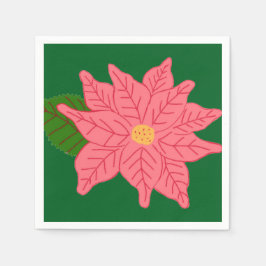 Pink Christmas Poinsettia  Servet
