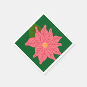 Pink Christmas Poinsettia  Servet (Hoek)