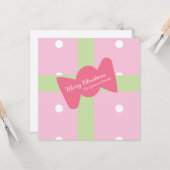 Pink Christmas Present Family  Kaart (Voorkant / Achterkant in situ)