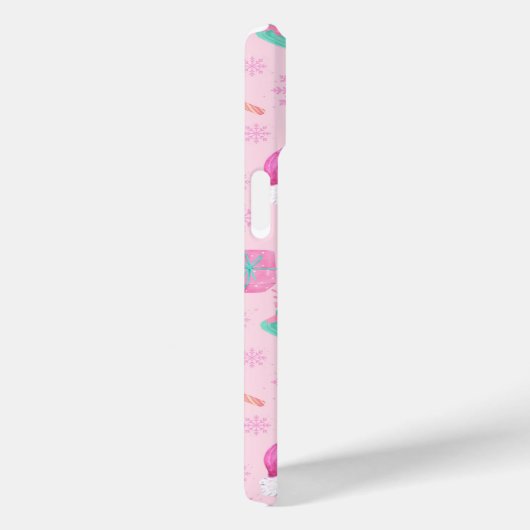 Pink Christmas Santa Clau & Tree Seamless Pattern Case-Mate iPhone Case (Achterkant / Rechts)