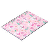 Pink Christmas Santa Clau & Tree Seamless Pattern Notitieboek (Linkerzijde)