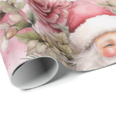 Pink Christmas Santa-clausule Cadeaupapier (Rol Hoek)