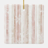 Pink Christmas Snowflakes Reindeer Keramisch Ornament (Achterkant)