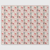 Pink Christmas Stockings Wrapping Paper  Cadeaupapier (Vlak)