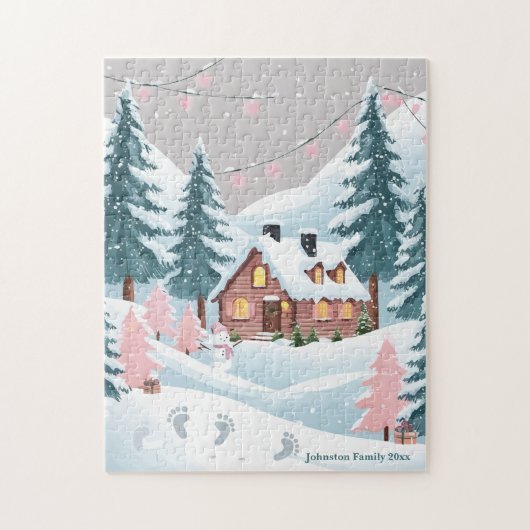 Pink Christmas Town Legpuzzel (Verticaal)