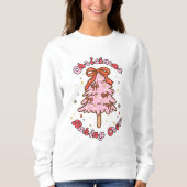 Pink Christmas Tree Baking Crew Sweatshirt (Voorkant)