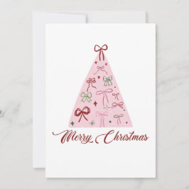Pink Christmas Tree Card Kaart