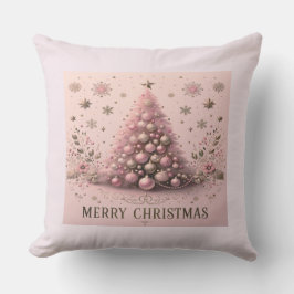 Pink Christmas tree Merry Christmas Kussen