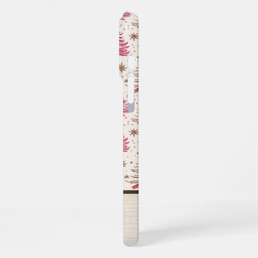 Pink Christmas Tree Phone Case with Name iPhone Hoesje (Linkerkant)