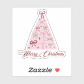 Pink Christmas Tree Sticker (Vel)