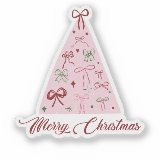 Pink Christmas Tree Sticker (Voorkant)