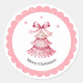 Pink Christmas Tree Sticker Pack Merry Christmas (Voorkant)