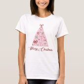 Pink Christmas Tree T-Shirt (Voorkant)