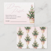 Pink Christmas Tree Winter Girl Diaper Raffle Informatiekaartje (Voorkant / Achterkant)