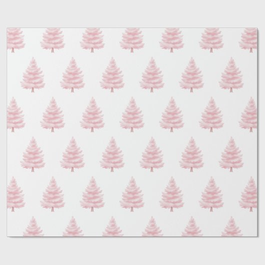 Pink Christmas Trees Cadeaupapier (Vlak)