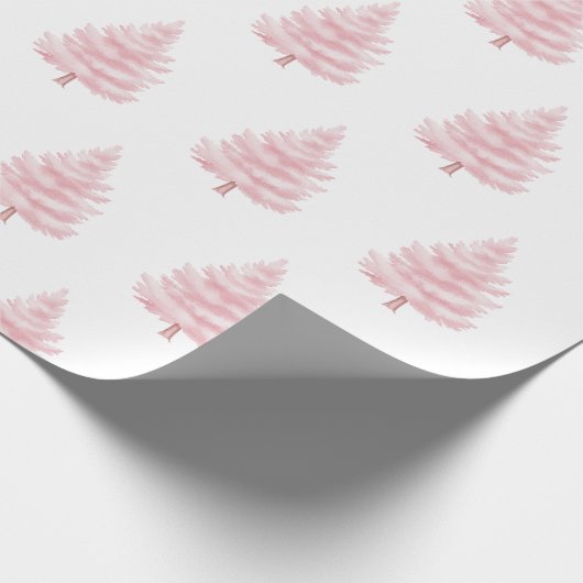 Pink Christmas Trees Cadeaupapier (Hoek)