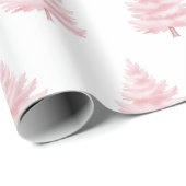 Pink Christmas Trees Cadeaupapier (Rol Hoek)