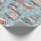 Pink Christmas Trees  Cadeaupapier (Hoek)